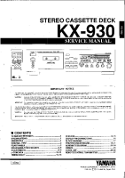 Yamaha KX-930 - Service Manual 
